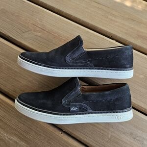 Ugg  Soleda Leather Suede Black Nubuck Slip On Sneakers 7.5